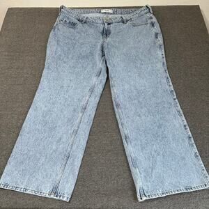 Hollister Jeans Women's 18R Blue Low-Rise Baggy Acid Blue Light Wash Streetwear